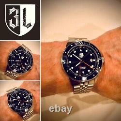 NEW Swiss Three Leagues Grey GMT Black RP $375 1640 Ft TLW3L203 Dive Watch