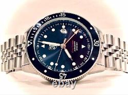 NEW Swiss Three Leagues Grey GMT Black RP $375 1640 Ft TLW3L203 Dive Watch