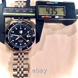 NEW Swiss Three Leagues Grey GMT Black RP $375 1640 Ft TLW3L203 Dive Watch