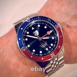 NEW Swiss Three Leagues Grey GMT Pepsi 500 M/1640 Ft TLW3L205 RP $375 Dive Watch