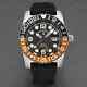 NEW! Swiss Zeno Men's Diver Dial Black Strap Automatic GMT-12-A15 Nice