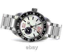 NEW Vostok Amphibia GMT 03002B Russian Watch Automatic White Dial (20 ATM)