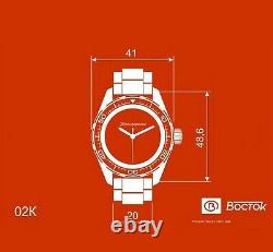 NEW Vostok Amphibia GMT 03002B Russian Watch Automatic White Dial (20 ATM)