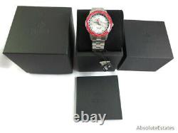 NEW Zodiac Super Sea Wolf GMT World Time Automatic Silver Red Watch ZO9410 NWT