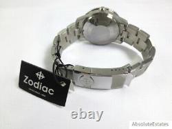 NEW Zodiac Super Sea Wolf GMT World Time Automatic Silver Red Watch ZO9410 NWT
