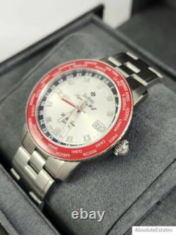NEW Zodiac Super Sea Wolf World Time GMT Automatic Silver Red Watch ZO9410 NWT