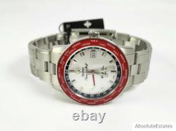 NEW Zodiac Super Sea Wolf World Time GMT Automatic Silver Red Watch ZO9410 NWT