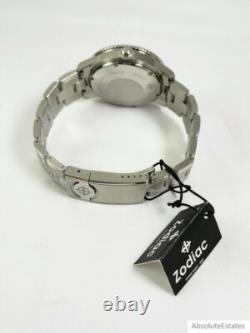 NEW Zodiac Super Sea Wolf World Time GMT Automatic Silver Red Watch ZO9410 NWT