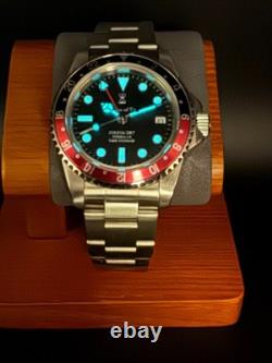 NH34 GMT Custom Mod Watch Mens 39.5mm Coke Sapphire Automatic Joshua GMT