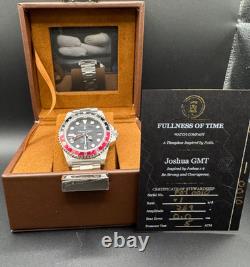NH34 GMT Custom Mod Watch Mens 39.5mm Coke Sapphire Automatic Joshua GMT