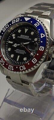 NH34 GMT Movement Custom Watch Pepsi 40mm Solid Stainless Steel