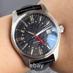 NH34 GMT Pilot Men Watch Automatic Titanium/316L Steel Waterproof Sapphire 39mm