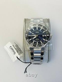 NIB Oris Aquis GMT Date Watch #01-798-7754-4135-07-8-24-05PEB Full Set Stainless