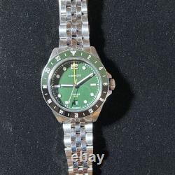 NOMADIC FIOR 555 GMT Automatic Green Dial Stainless Bracelet 50M w Box Manual