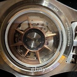 NOMADIC FIOR 555 GMT Automatic Green Dial Stainless Bracelet 50M w Box Manual