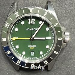 NOMADIC FIOR 555 GMT Automatic Green Dial Stainless Bracelet 50M w Box Manual