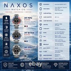 Naxos GMT Automatic Greece Edition NH34 Sapphire Crystal 200M. (Made In Greece)