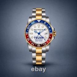 Naxos GMT Automatic Trump MAGA Edition NH34 Sapphire Crystal 200M (High Quality)