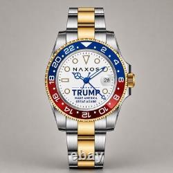 Naxos GMT Automatic Trump MAGA Edition NH34 Sapphire Crystal 200M (High Quality)