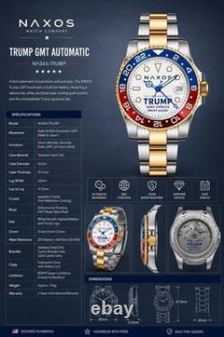 Naxos GMT Automatic Trump MAGA Edition NH34 Sapphire Crystal 200M (High Quality)