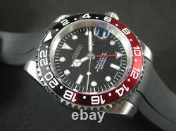 New 40MM SEIKO NH34 GMT Automatic Date Red Black Ceramic Sapphire Free Shipping