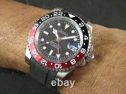 New 40mm SEIKO GMT NH34 Automatic Date Coke Ceramic Bezel Sapphire FREE SHIPP