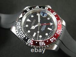 New 40mm SEIKO GMT NH34 Automatic Date Coke Ceramic Bezel Sapphire FREE SHIPP