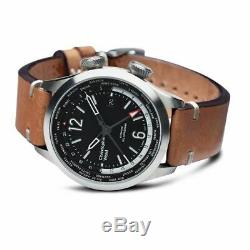 New Christopher Ward C8 UTC WorldTimer (GMT) Automatic Watch World Time 44MM Tan