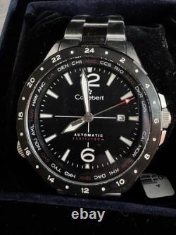 New Cortebert Elevation World Time Automatic GMT Date 45mm Watch CB-3013-11