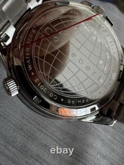 New Cortebert Elevation World Time Automatic GMT Date 45mm Watch CB-3013-11