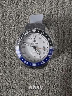 New Deep Blue Men's Master 1000 GMT Batman Automatic Watch White Dial 40mm