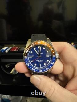 New Deep Blue Men's Master 1000 GMT Pepsi Automatic Watch Blue Dial 40mm