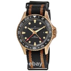 New Hamilton Khaki Navy Scuba Auto GMT Black Dial Fabric Men's Watch H82565930