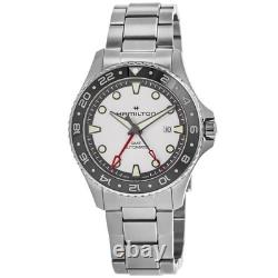 New Hamilton Khaki Navy Scuba Auto GMT Silver Dial Men's Watch H82555150