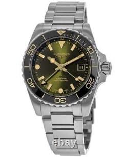 New Longines HydroConquest GMT Green Dial Steel Men's Watch L3.790.4.06.6