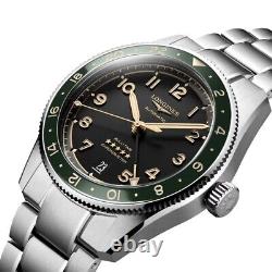 New Longines Spirit Zulu Time 39mm Anthracite Dial GMT Men's Watch L38024636