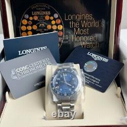 New Longines Spirit Zulu Time 42mm Blue Dial GMT Steel Men's Watch L38124936