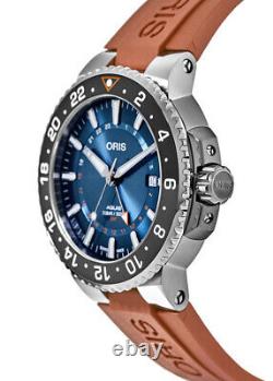 New Oris Aquis GMT Date Carysfort Reef Men's Watch 01 798 7754 4185-Set RS