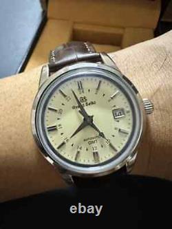 New SEIKO GMT Grand Automatic NH34 Cream Dial Fluted Bezel Dress Watch 39mm