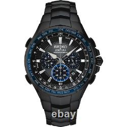 New Seiko Coutura Radio Sync Solar Black Dial Men's Watch SSG021