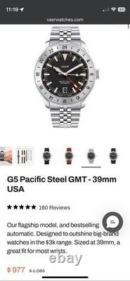 New Vaer G5 Pacific GMT 39mm Watch