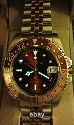 New W 2T Limited EXECUTIVE Edition GMT Watch 40mm Automatic Root Beer FREE SHIP