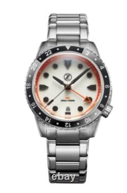 New Zelos MAKO 300M GMT CRACKED ICE 40mm Automatic STEEL Watch DEALER & WARRANTY