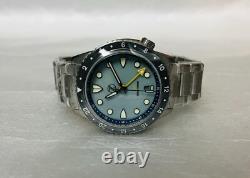 New Zelos MAKO 300M GMT SKY BLUE 40mm Automatic STEEL Watch DEALER & WARRANTY