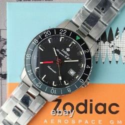 New Zodiac Aerospace GMT Z09400 Automatic Limited Edition 40mm Mens Watch