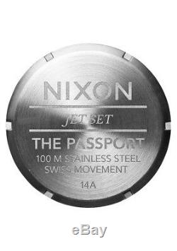 Nixon Passport Swiss GMT World-Time Black Nylon Strap Men's Watch A32100000 $400