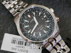 Nos 45mm CITIZEN Eco-Drive GMT Pilot Promaster BJ7071-54E Defect B877-R005651