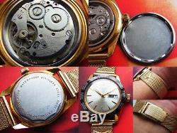 OBERON GMT World Time Vintage 1960's Hand Winding Watch Black Bezel Good+++