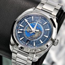 OMEGA Seamaster Aqua Terra World Timer Steel GMT Box Papers 220.10.43.22.03.001