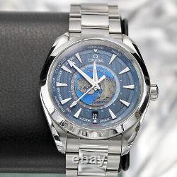 OMEGA Seamaster Aqua Terra World Timer Steel GMT Box Papers 220.10.43.22.03.001